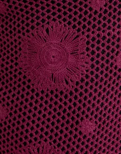 Kaku Mini Dress in Crochet Knit Zinfandel