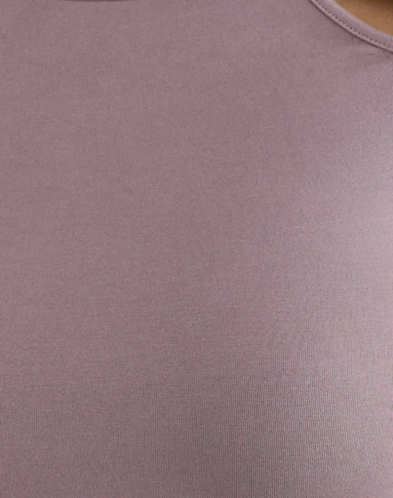Kalais Long Sleeve Twisted Top in Dusty Mauve