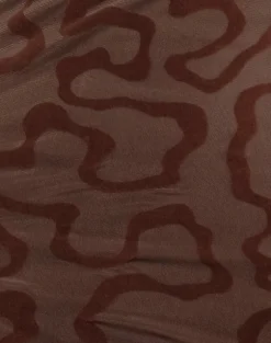 Kalana Maxi Dress in Brown Swirl Flock