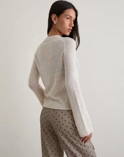 Kaleo Roll Edge Jumper in Knit Ecru