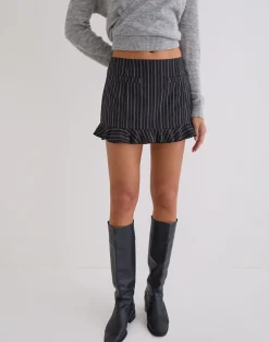 Kalika Mini Skirt in Tailoring Stripe Black