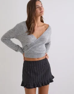 Kalika Mini Skirt in Tailoring Stripe Black