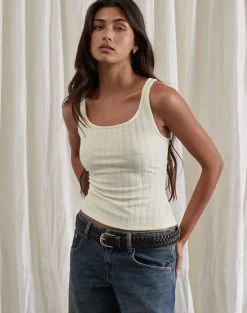 Kalinda Vest Top in Pointelle Ivory