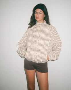 Kalle Shell Jacket in Brown Check