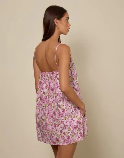 Kamalani Mini Dress in Blossom Floral Pink