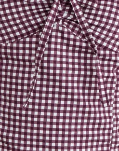Kampi Halterneck Top in Mini Gingham Wine