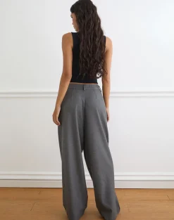 Kanna Asymmetric Trouser in Tailoring Charcoal