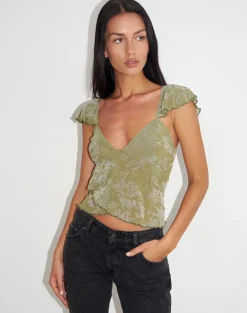Karaji Top in Moss Petal Olive