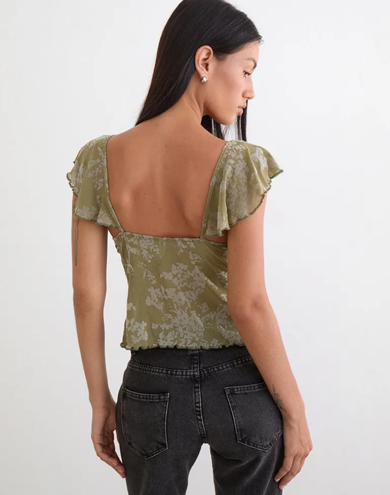 Karaji Top in Moss Petal Olive