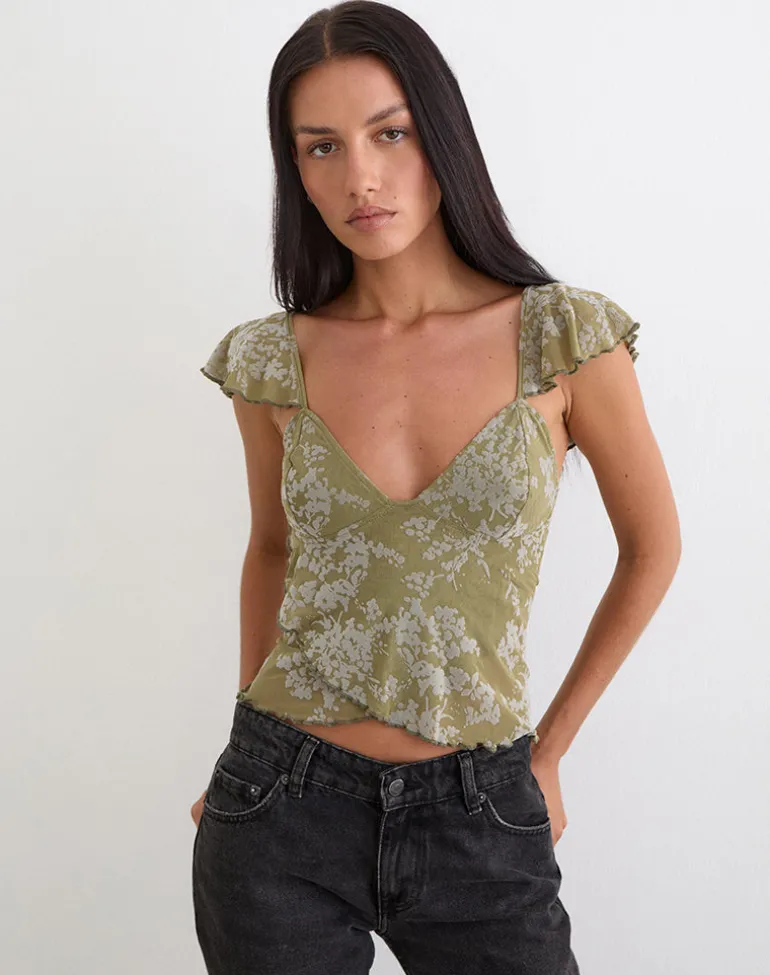 Karaji Top in Moss Petal Olive