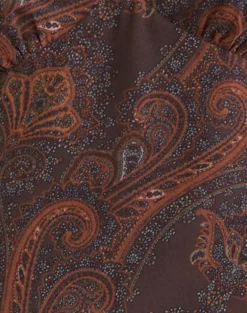 Karilo Long Sleeve Top in Chiffon Royal Paisley Burgundy