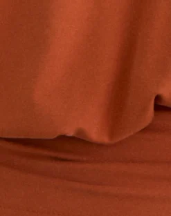 Karise Plunge Top in Cupro Burnt Orange