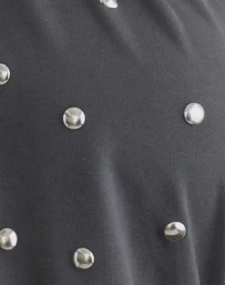 Karise Plunge Top in Cupro Charcoal Grey