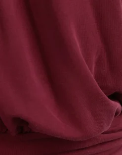 Karise Plunge Top in Cupro Dark Red