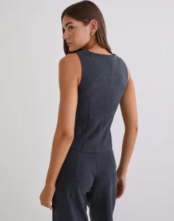 Kariso Corset Top in Tailoring Grey Blue