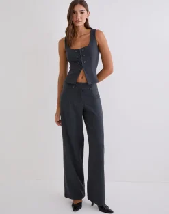 Kariso Corset Top in Tailoring Grey Blue