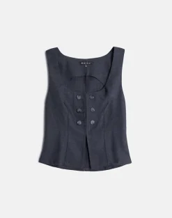 Kariso Corset Top in Tailoring Grey Blue