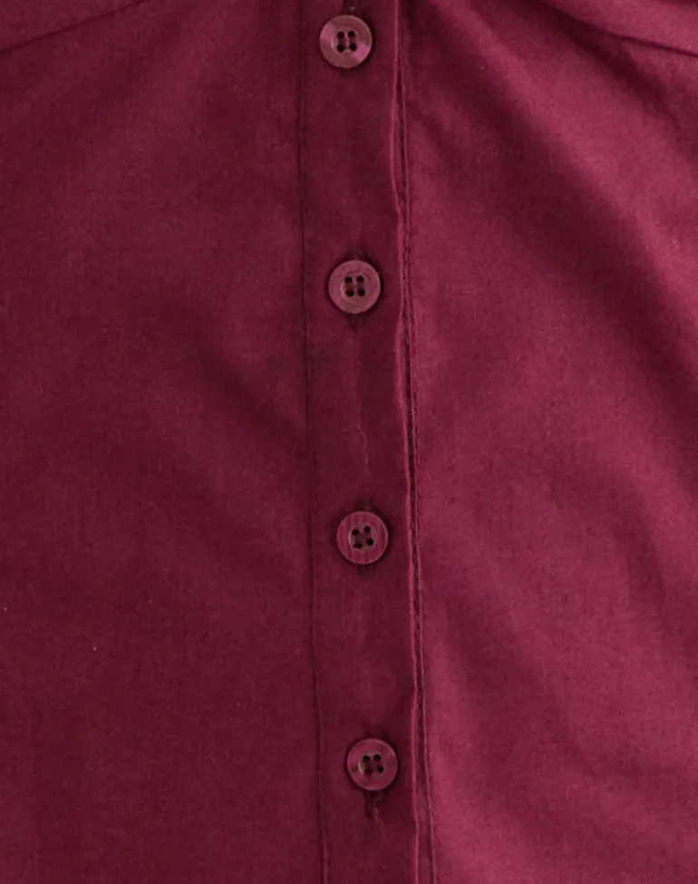 Karis Shirt in Poplin Burgundy