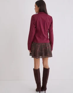 Karis Shirt in Poplin Burgundy
