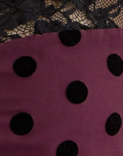 Kasia V-Neck Top in Vintage Polka Maroon