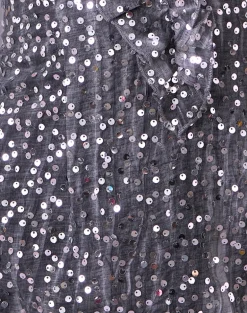 Kasuya Mini Dress in Chiffon Sequin Grey