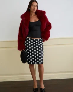 Kavivi Midi Skirt in Polka Sequin Monochrome