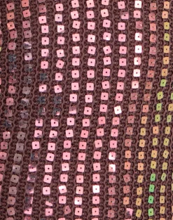 Kelabu Halterneck Top in Sequin Knit Dark Brown
