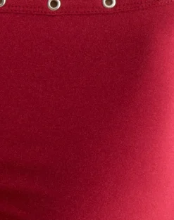 Kento Hot Pant in Adrenaline Red with Eyelets