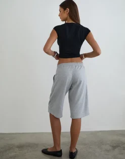 Kether Basketball Studded Short in Grey Marl