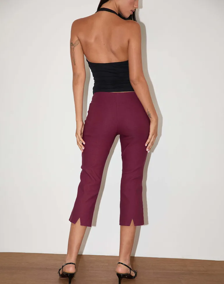 Kila Capri Trousers in Tailoring Burgundy