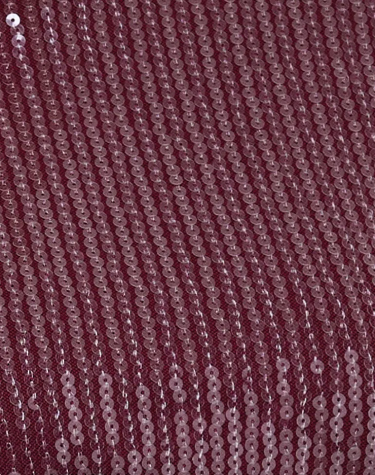 Kimberly Mini Dress in Clear Sequin Maroon