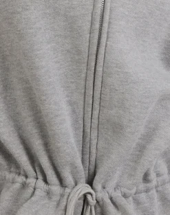 Kit Cinched Waist Hoodie in Grey Marl