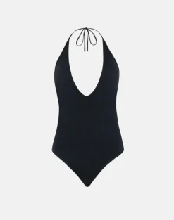 Kitty Deep Plunge Bodysuit in Black