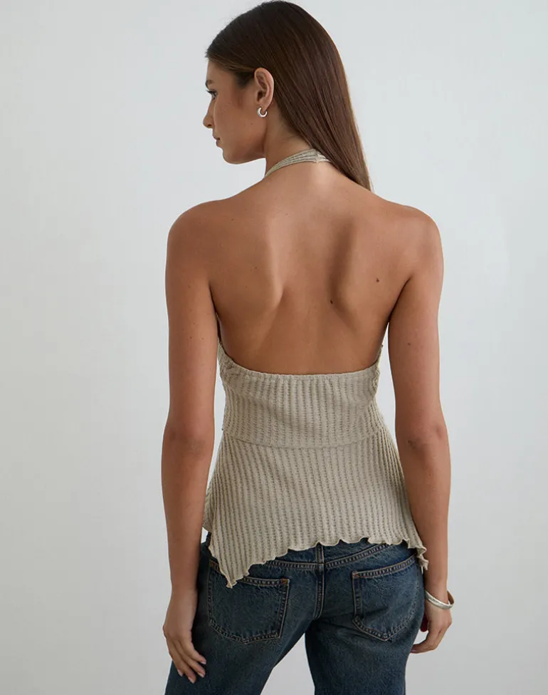 Kiwari Top in Waffle Knit Stone