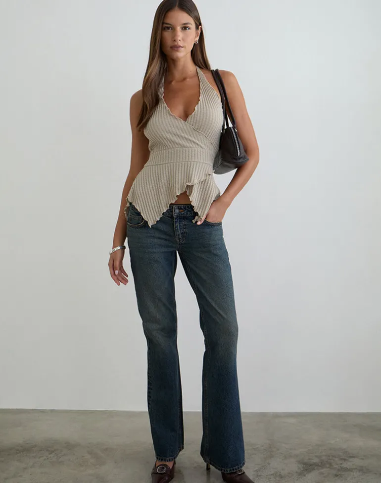 Kiwari Top in Waffle Knit Stone
