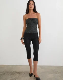 Kolisa Ruched Bust Top in Black