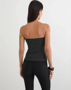 Kolisa Ruched Bust Top in Black