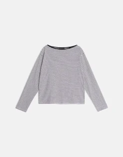 Kumiko Long Sleeve Top in Jersey Grey and Black