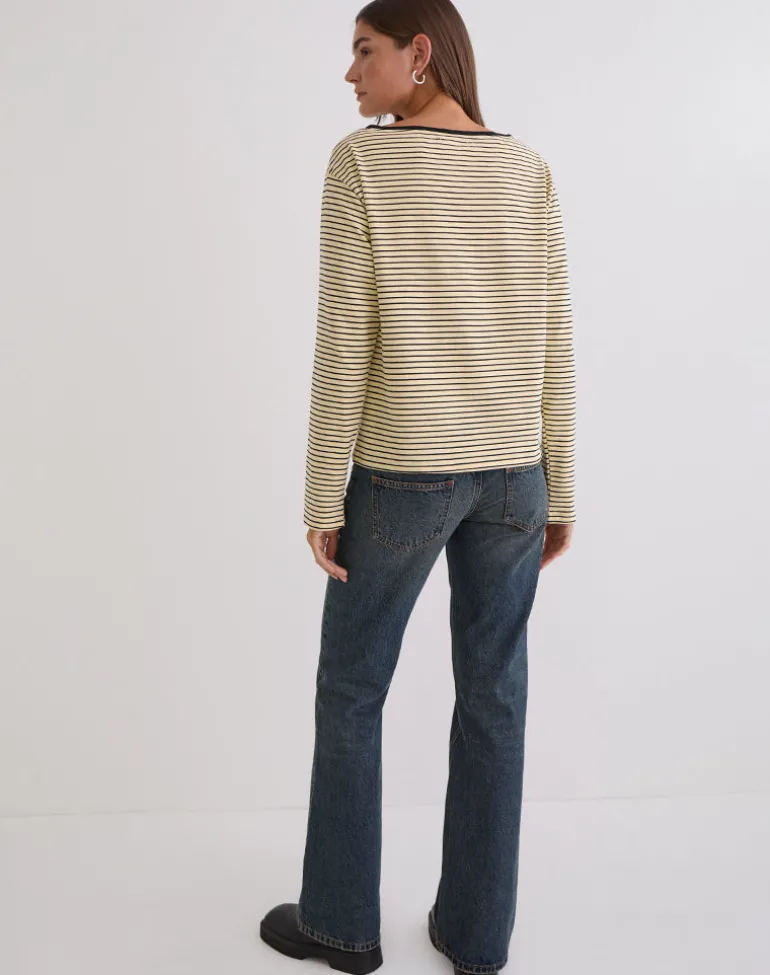 Kumiko Long Sleeve Top in Jersey Yellow and Black