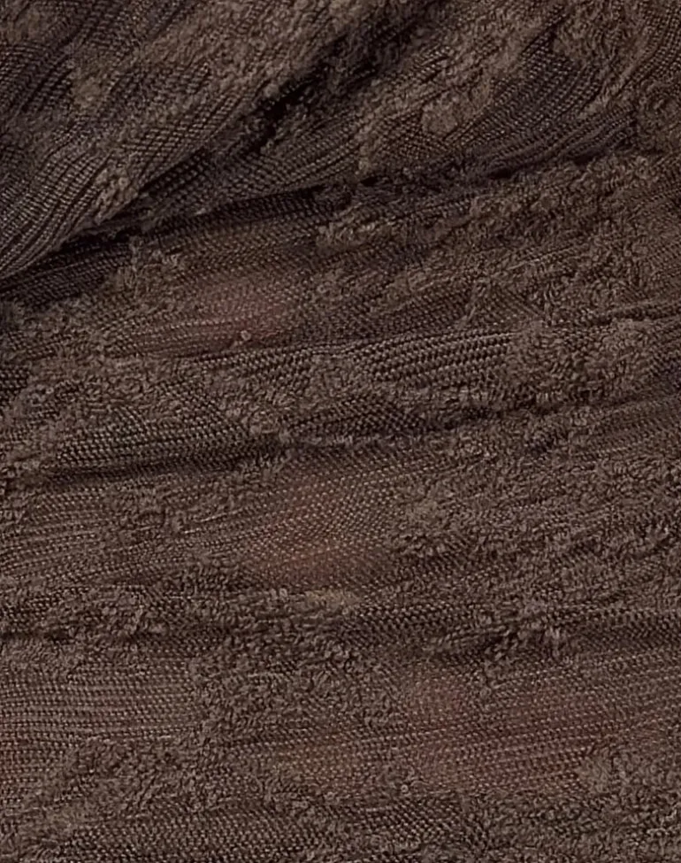 Kylo Halter Top in Jacquard Knit Dark Brown