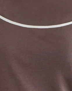Laken Long Sleeve Top in Walnut with Vanilla Ice Binding