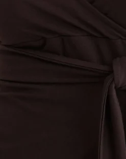 Lamae Wrap Top in Bitter Chocolate