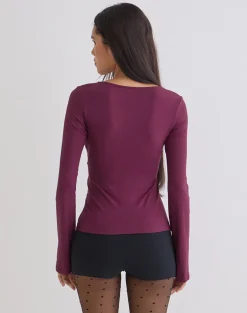 Lamae Wrap Top in Deep Purple