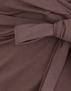 Lamae Wrap Top in Deep Taupe