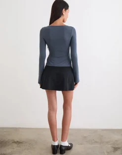 Lamae Wrap Top in Ocean Storm