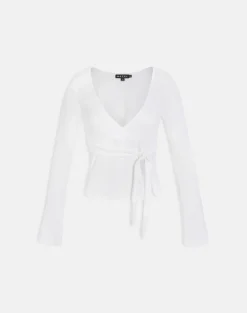 Lamae Wrap Top in Off White