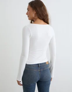 Lamae Wrap Top in Off White