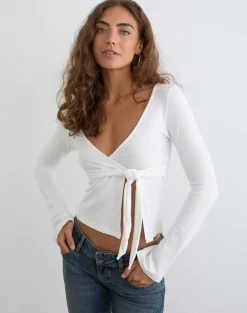 Lamae Wrap Top in Off White