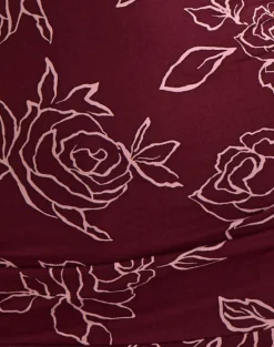 Lanai Mini Dress in Outline Rose Maroon
