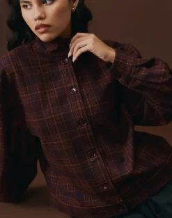Lastika Jacket in Check Dark Burgundy